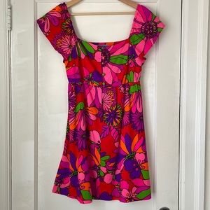 vintage Waltah Clarke’s 60s - 70s psychedelic babydoll mini dress/tunic